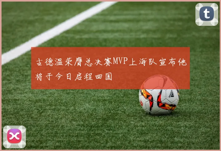 古德温荣膺总决赛MVP上海队宣布他将于今日启程回国